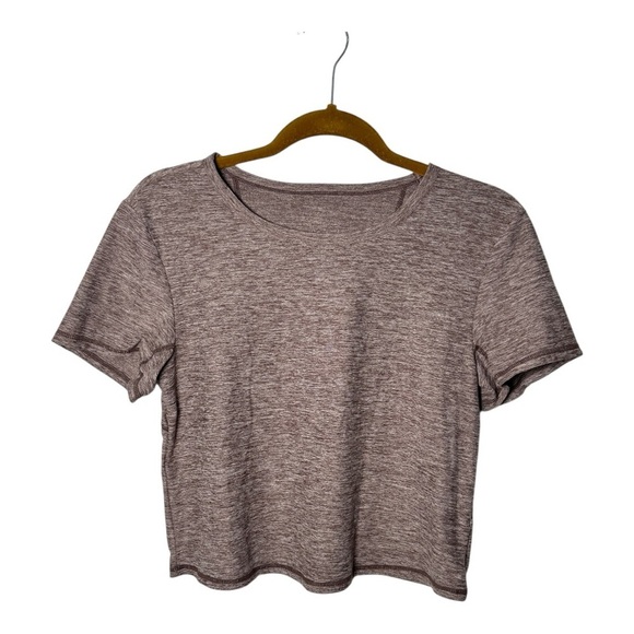 Tops - Heathered Crop Athletic Tee